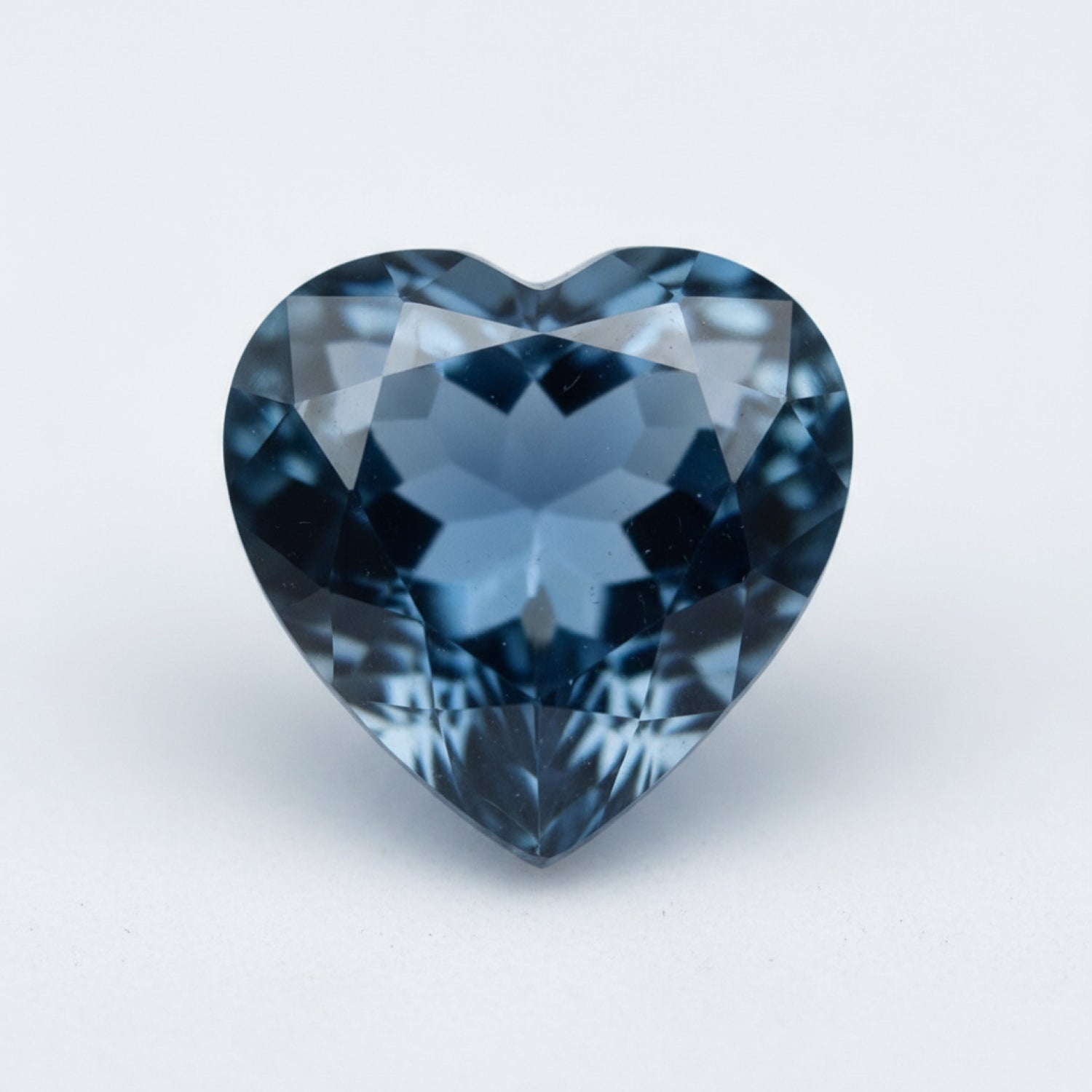 London Blue topaz 1PC Medium 9x9 MM Heart Faceted Blue Lustrous Semi Precious Gems