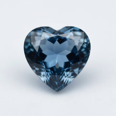 London Blue topaz 1PC Medium 9x9 MM Heart Faceted Blue Lustrous Semi Precious Gems