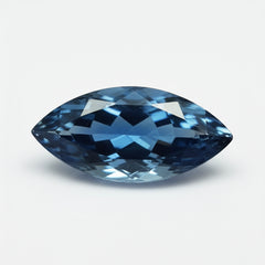 London Blue Topas, 1 Stück, grob, 10 x 20 mm, Marquise-Optik, facettiert, blau, hochwertige, lose Halbedelsteine