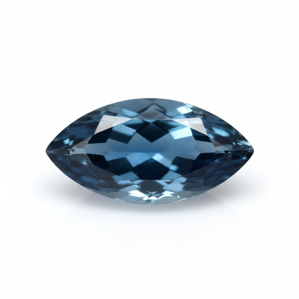 London Blue topaz 1PC Medium 7x14 MM Marquise Faceted Blue Shine Semi Precious Loose Gems