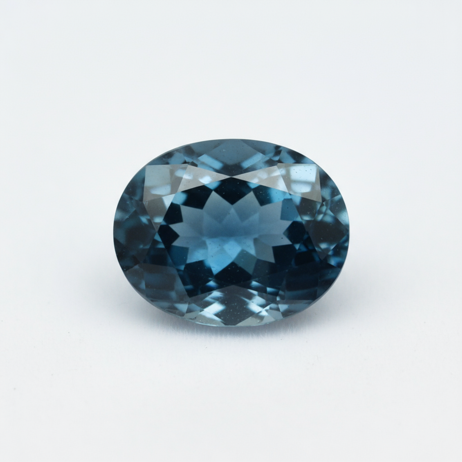 London Blue topaz 1PC Large 10x12 MM Oval Faceted Blue Polished Semi Precious Loose Gems Sekundär produktbild