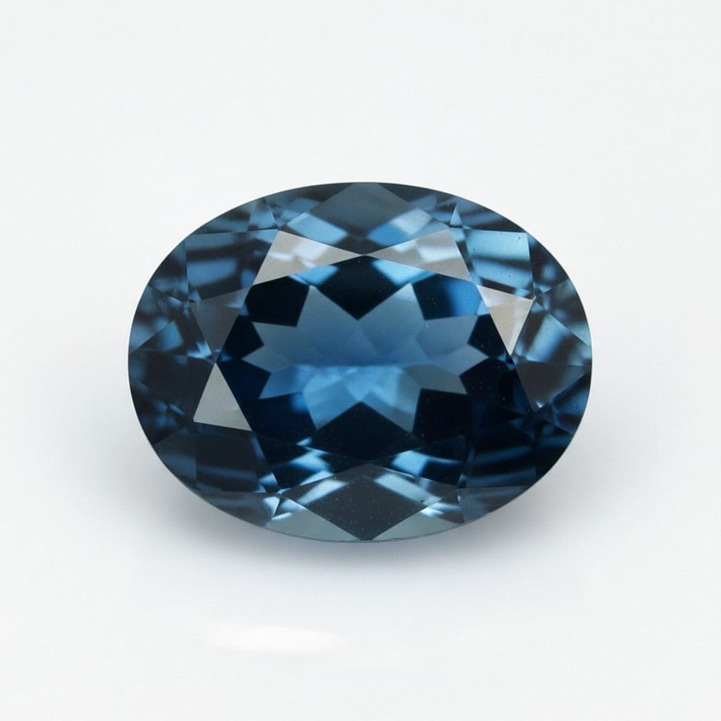 London Blue topaz 1PC Chunky 12x16 MM Oval Faceted Blue Luster Semi Precious Loose Gemstones