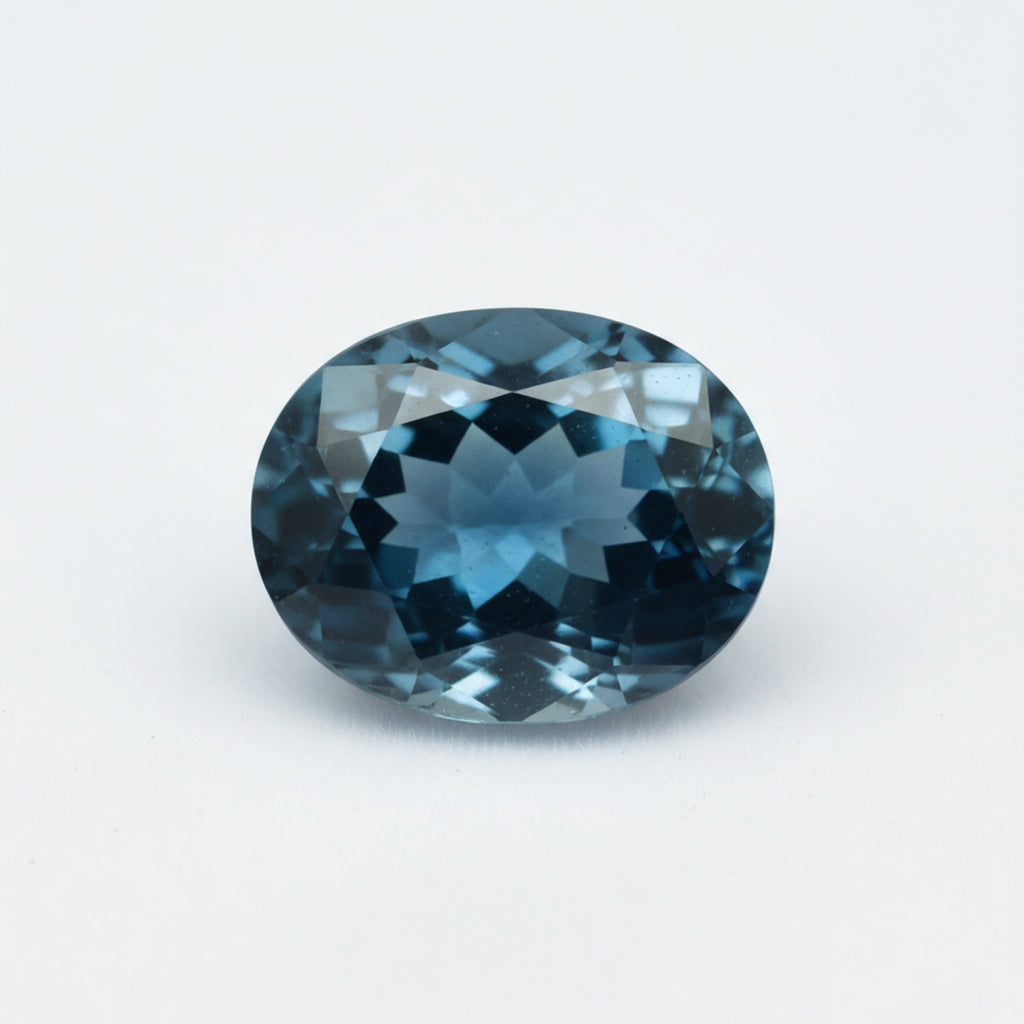 London Blue topaz 1PC Chunky 13x18 MM Oval Faceted Blue Lustrous Semi Precious Gems