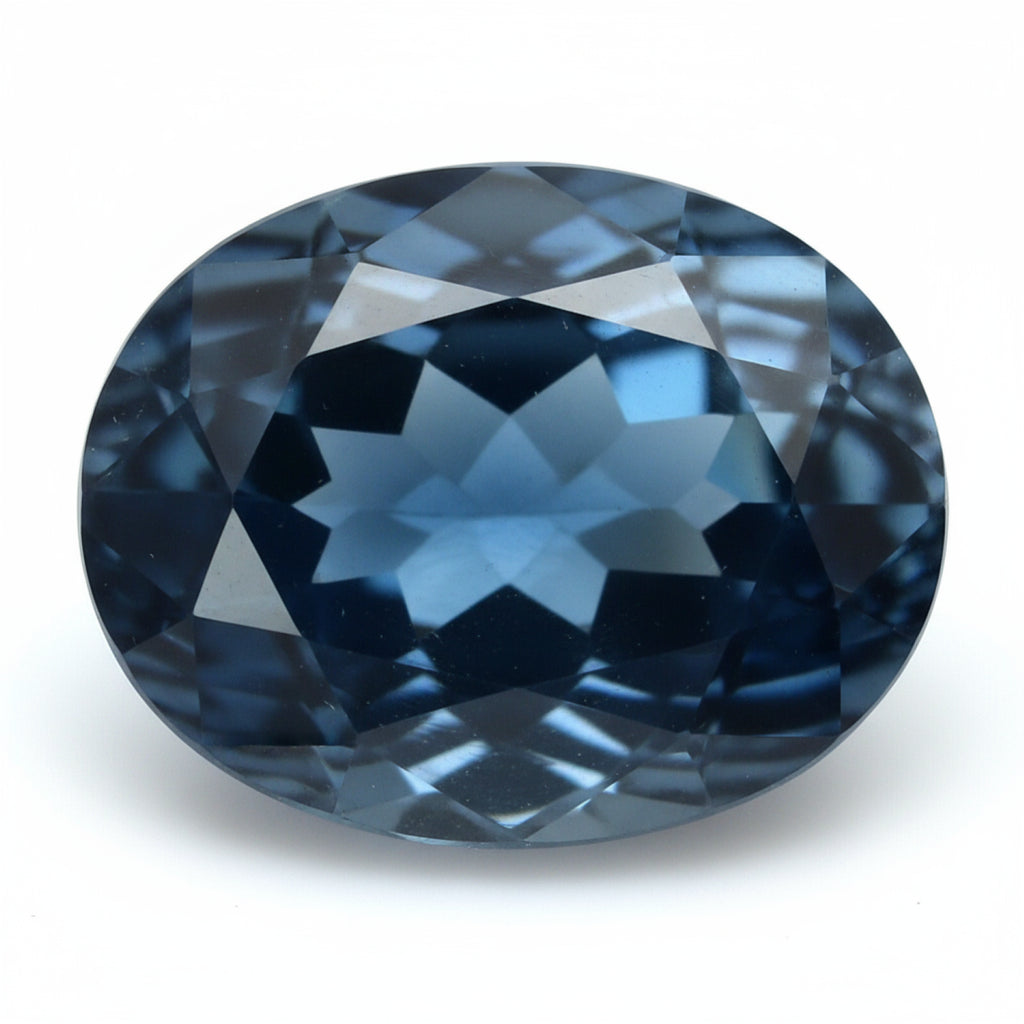London Blue topaz 1PC Chunky 15x20 MM Oval Faceted Blue Shine Semi Precious Loose Gems
