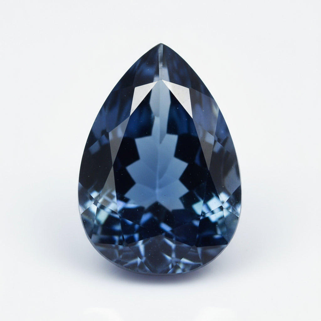 London Blue topaz 1PC Large 10x12 MM Pear Faceted Blue Pure Semi Precious Loose Gemstones