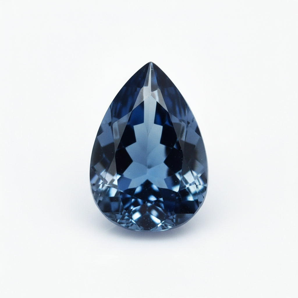 London Blue topaz 1PC Large 10x14 MM Pear Faceted Blue Fiery Semi Precious Gems