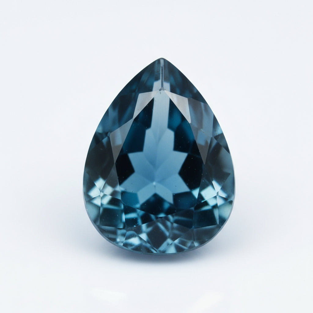 London Blue topaz 1PC Chunky 13x18 MM Pear Faceted Blue Sparkling Semi Precious Loose Gemstone