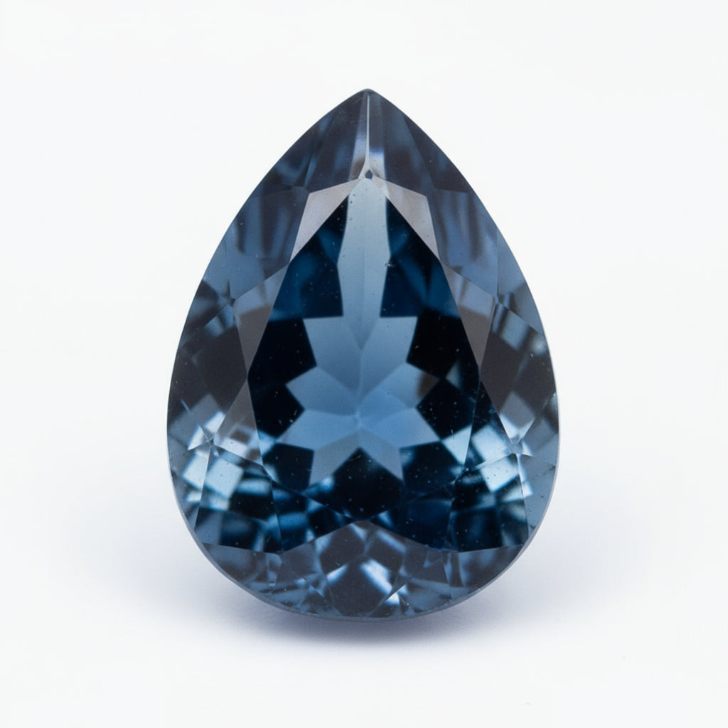 London Blue topaz 1PC Chunky 15x20 MM Pear Faceted Blue Polished Semi Precious Loose Gemstones
