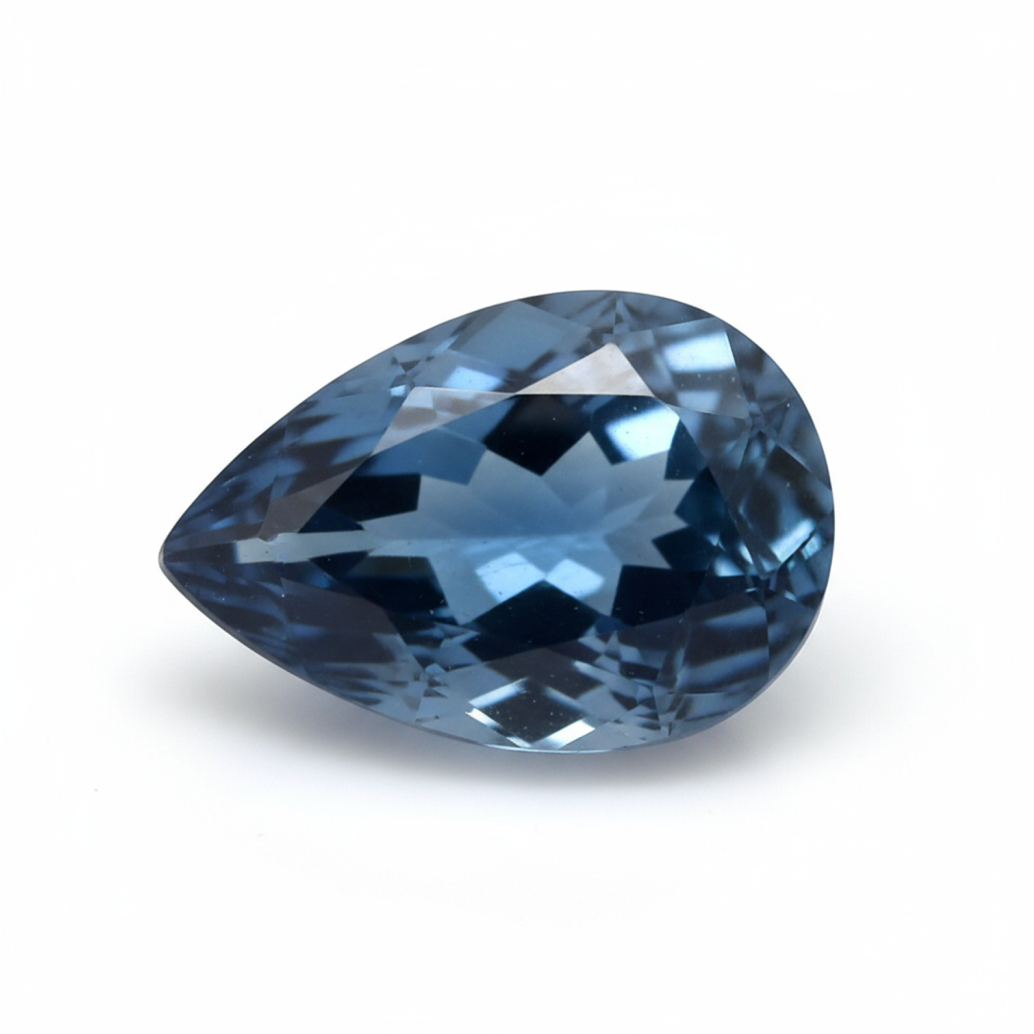 London Blue topaz 1PC Small 6x8 MM Pear Faceted Blue Lustrous Semi Precious Gems Главное изображение товара