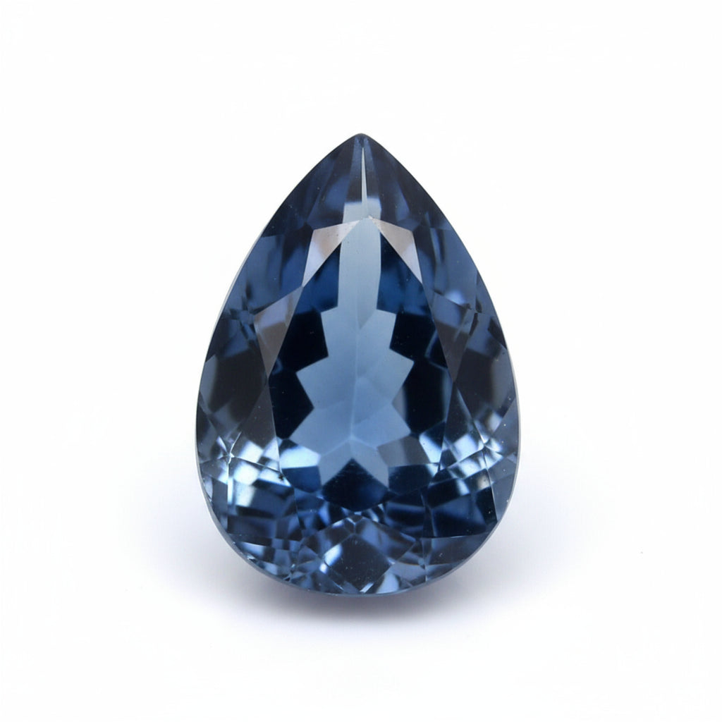 London Blue topaz 1PC Medium 7x10 MM Pear Faceted Blue High-Quality Semi Precious Loose Gemstones