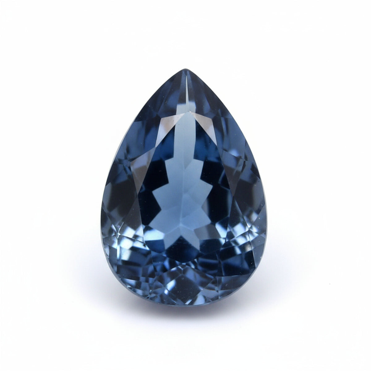 London Blue Topas, 1 Stück, mittelgroß, 7 x 10 mm, birnenförmig, facettiert, blau, hochwertige, lose Halbedelsteine