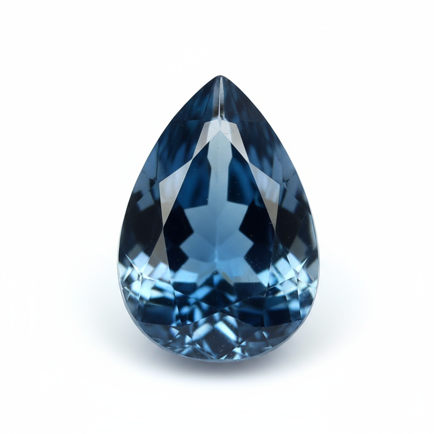 London Blue topaz 1PC Small 7x9 MM Pear Faceted Blue Fine Semi Precious Loose Gemstone Hoofdafbeelding