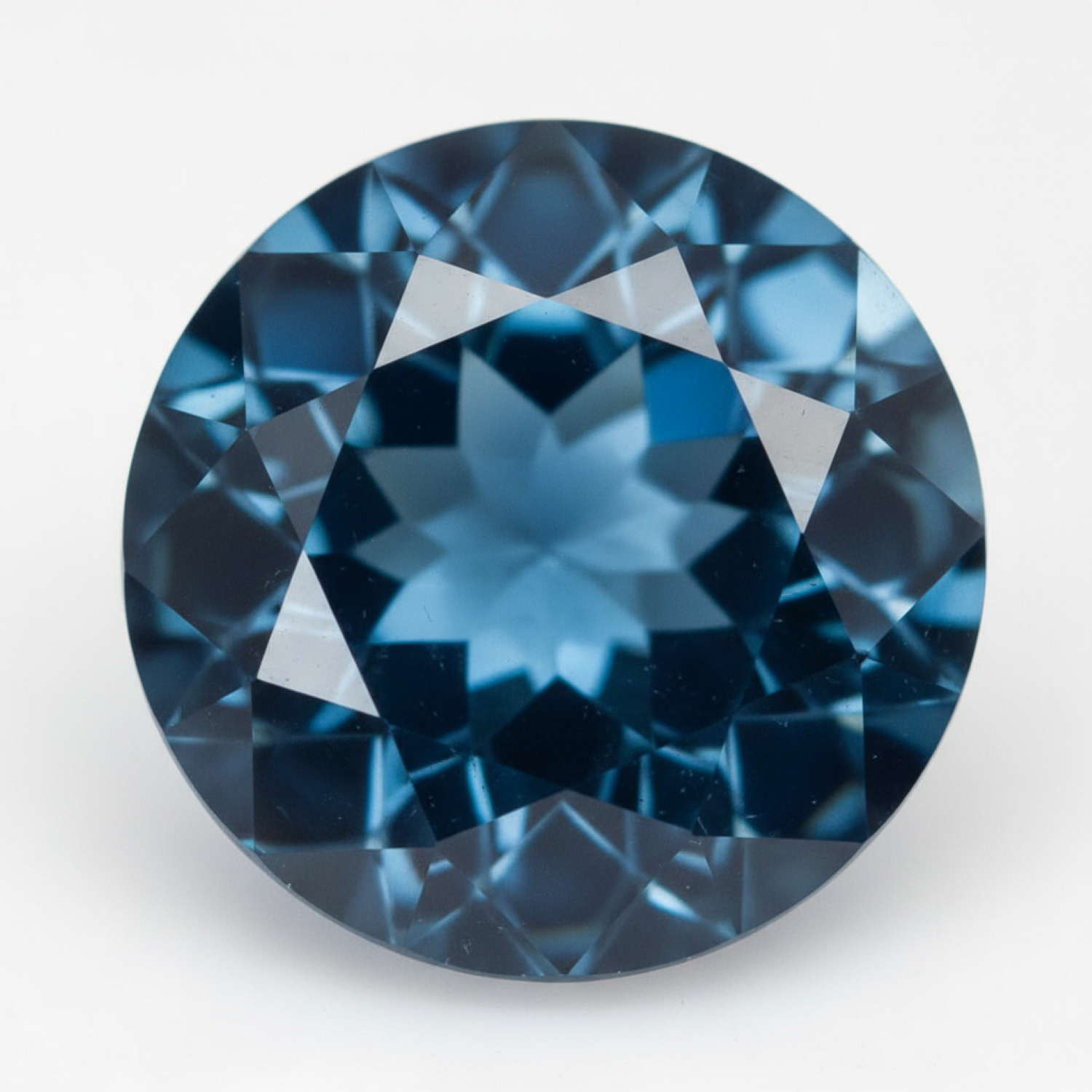 London Blue topaz 1PC Large 12x12 MM Round Faceted Blue High-Quality Semi Precious Loose Gemstones Huvudsaklig produktbild
