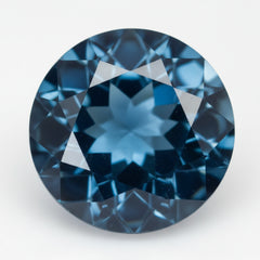London Blue topaz 1PC Large 12x12 MM Round Faceted Blue High-Quality Semi Precious Loose Gemstones