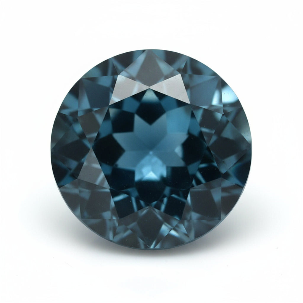 London Blue topaz 1PC Chunky 13x13 MM Round Faceted Blue Natural Semi Precious Gems