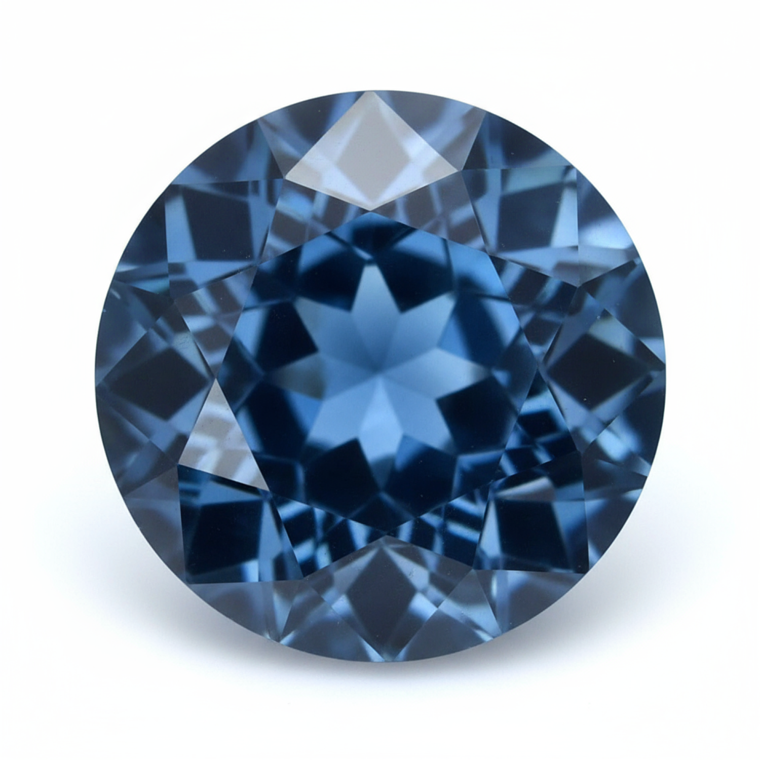 London Blue topaz 1PC Chunky 14x14 MM Round Faceted Blue Genuine Semi Precious Loose Gems Главное изображение товара