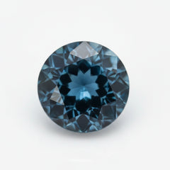 London Blue topaz 1PC Chunky 14x14 MM Round Faceted Blue Genuine Semi Precious Loose Gems
