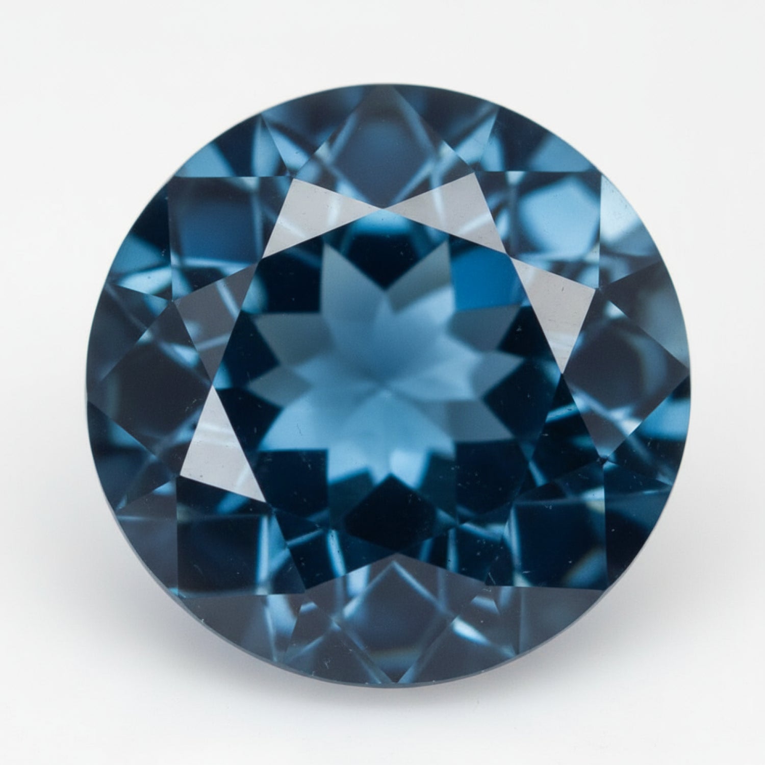 London Blue topaz 1PC Chunky 15x15 MM Round Faceted Blue Superior Semi Precious Loose Gemstone