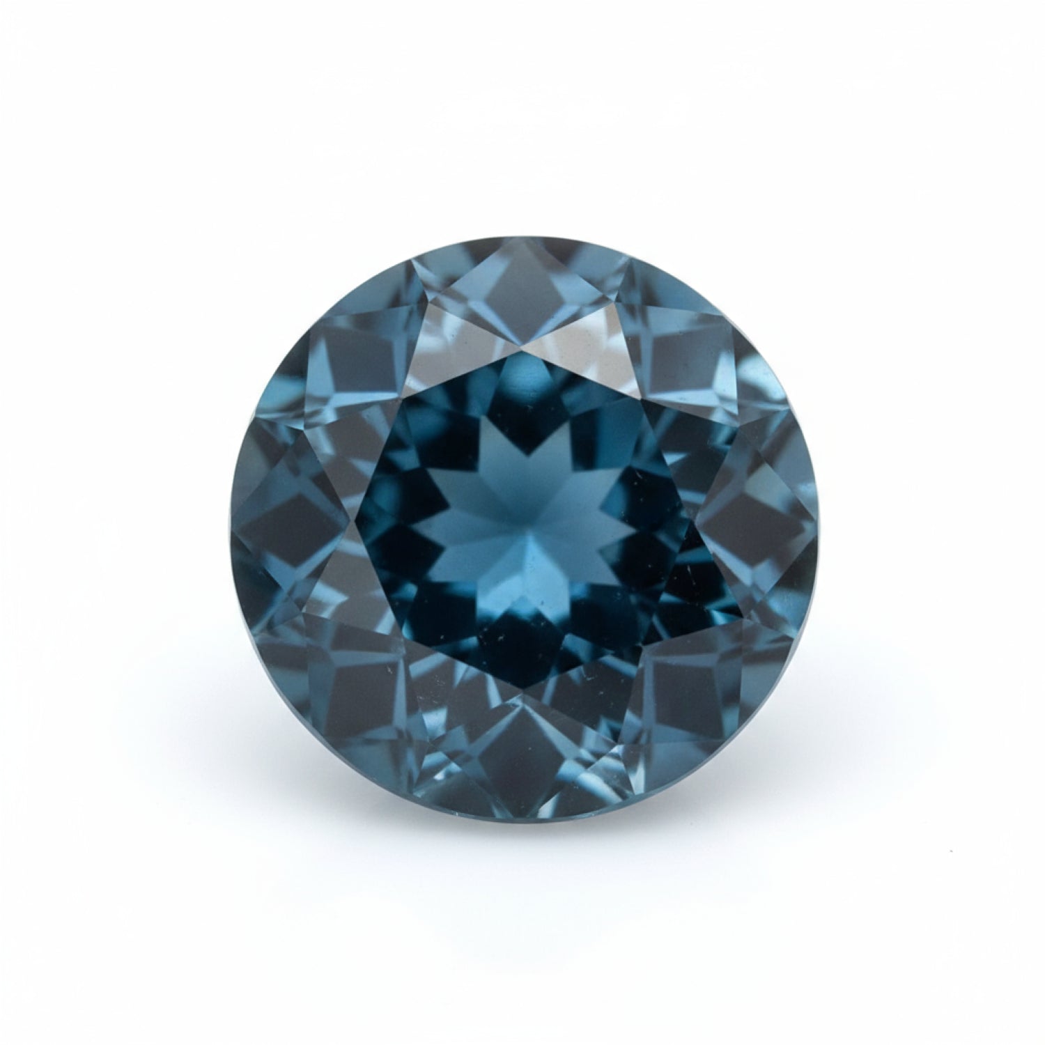 London Blue topaz 1PC Chunky 15x15 MM Round Faceted Blue Superior Semi Precious Loose Gemstone
