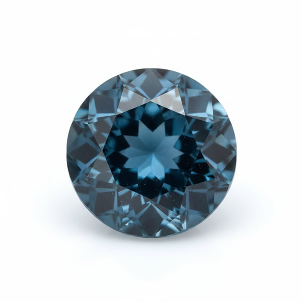 London Blue topaz 1PC Chunky 15x15 MM Round Faceted Blue Superior Semi Precious Loose Gemstone