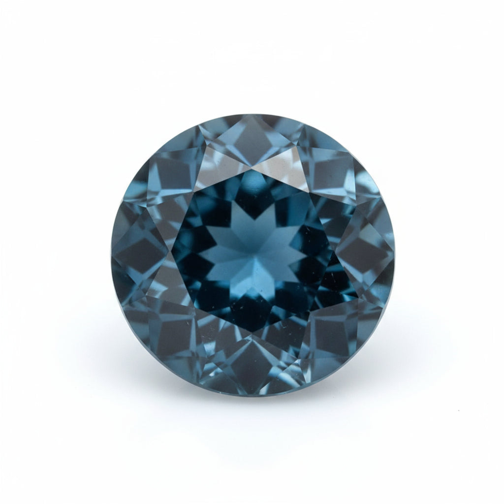 London Blue Topas, 10 Stück, winzige 4 x 4 mm, rund, facettiert, blau, brillant, Halbedelsteine, lose Edelsteine