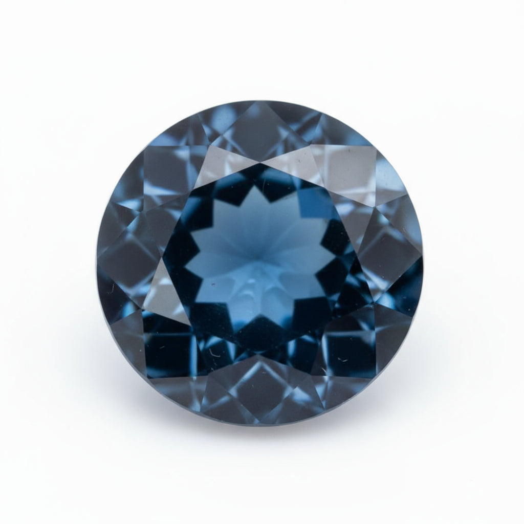 London Blue topaz 1PC Small 7x7 MM Round Faceted Blue Splendid Semi Precious Loose Gemstone