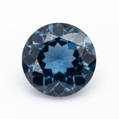 London Blue topaz 1PC Medium 9x9 MM Round Faceted Blue Lustrous Semi Precious Gems