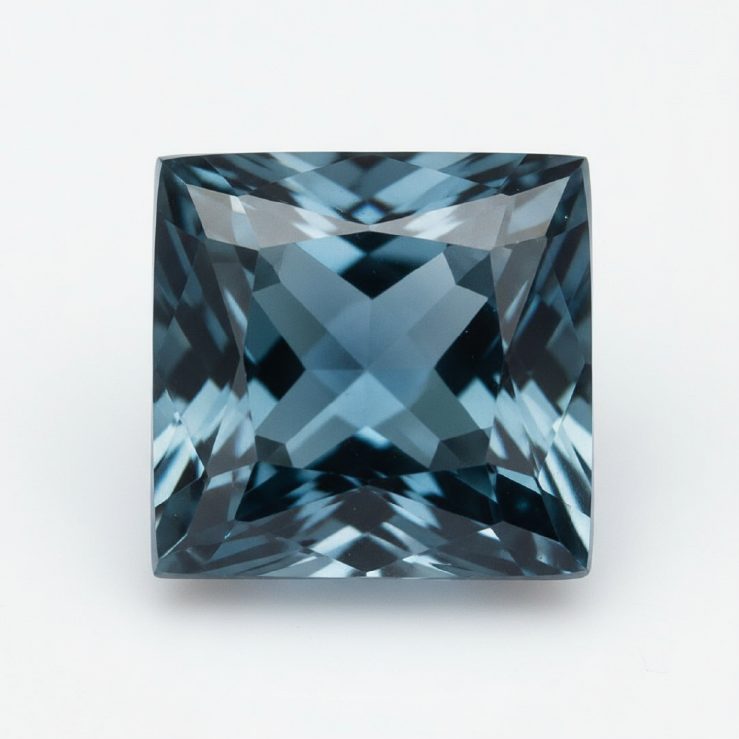 London Blue topaz 1PC Large 10x10 MM Square Faceted Blue Shine Semi Precious Loose Gems Huvudsaklig produktbild