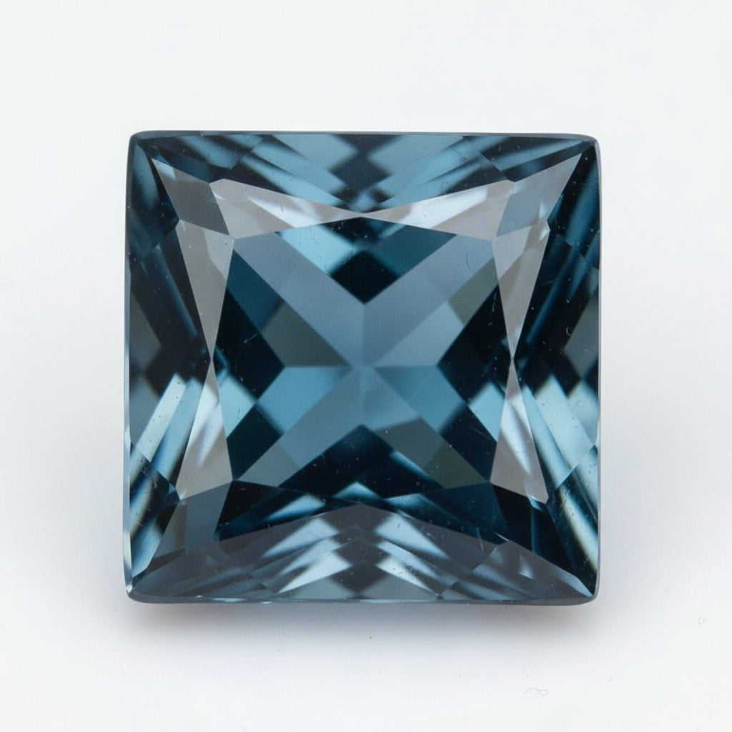 London Blue topaz 1PC Large 10x10 MM Square Faceted Blue Shine Semi Precious Loose Gems