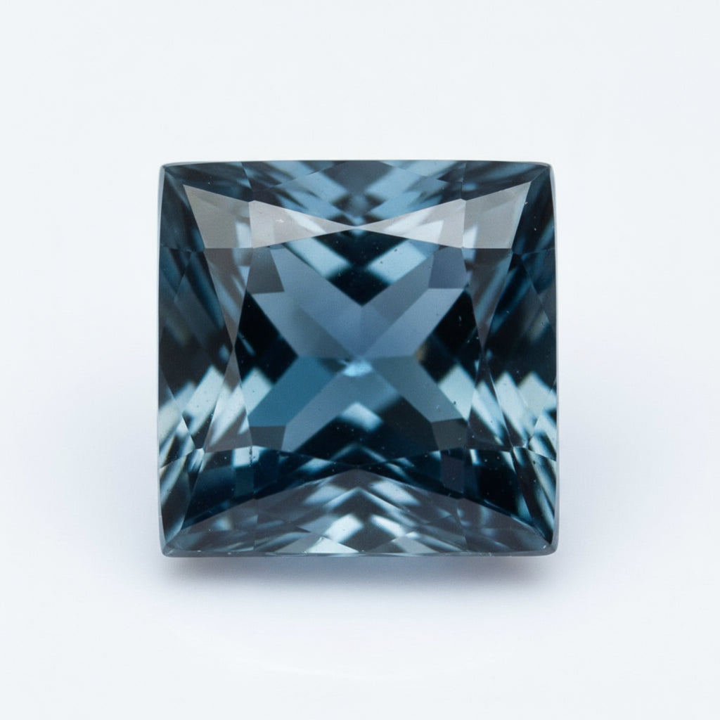 London Blue topaz 1PC Large 12x12 MM Square Faceted Blue High-Quality Semi Precious Loose Gemstones