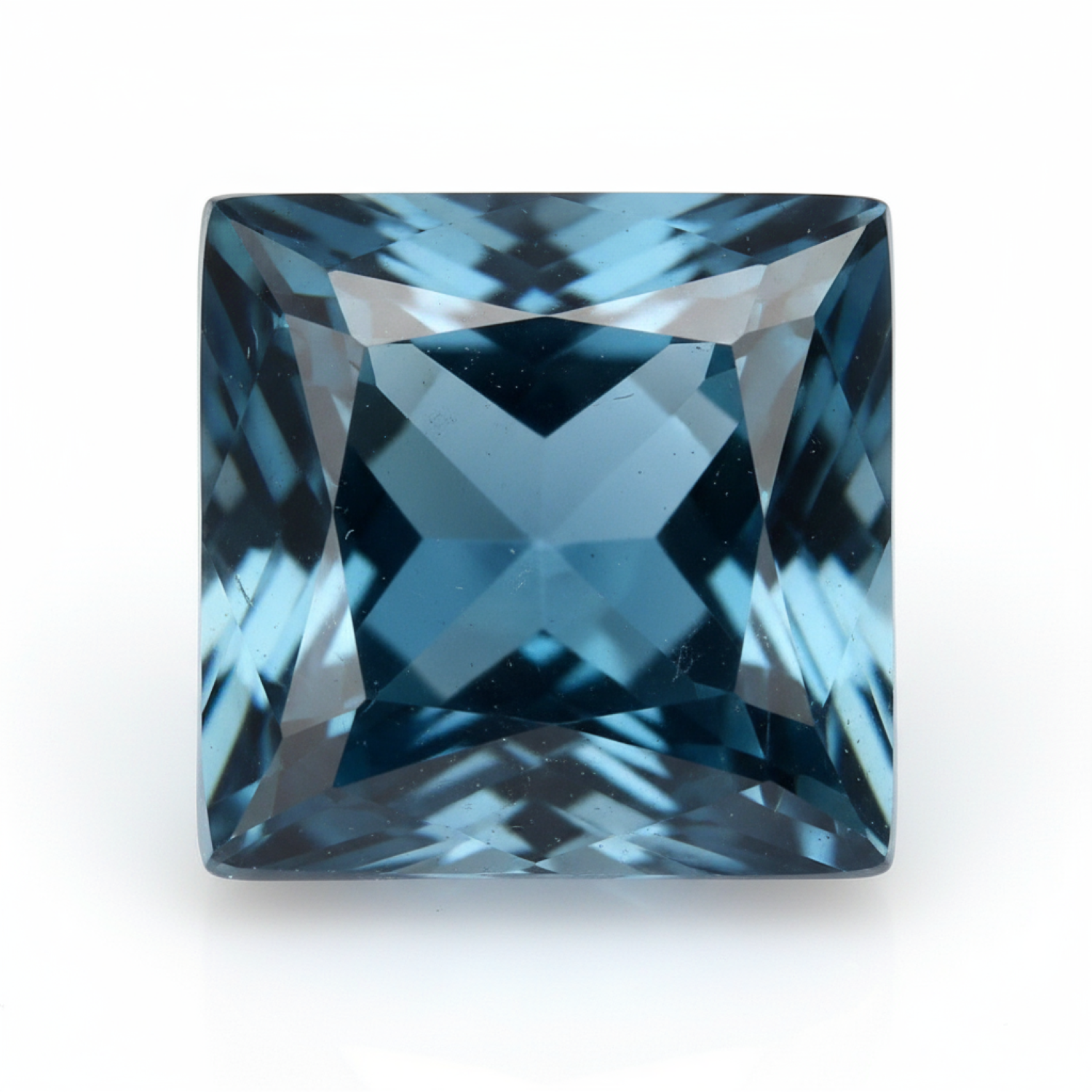 London Blue topaz 1PC Chunky 14x14 MM Square Faceted Blue Genuine Semi Precious Loose Gems Главное изображение товара