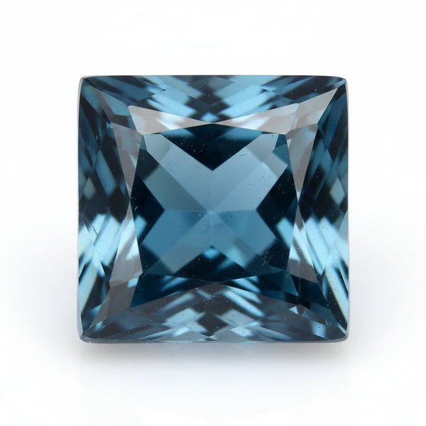 London Blue topaz 1PC Chunky 14x14 MM Square Faceted Blue Genuine Semi Precious Loose Gems
