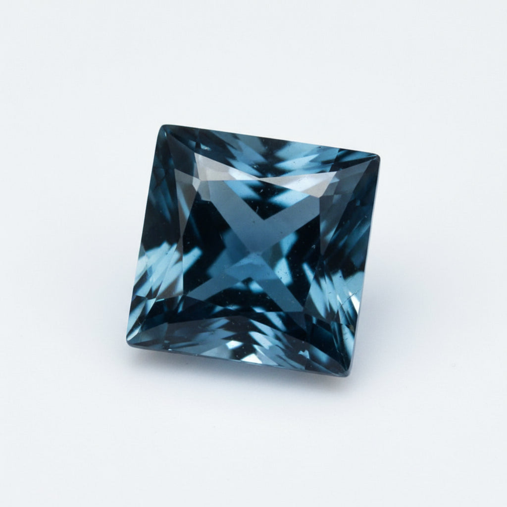 London Blue topaz 10PC Tiny 4x4 MM Square Faceted Blue Brilliant Semi Precious Loose Gemstones