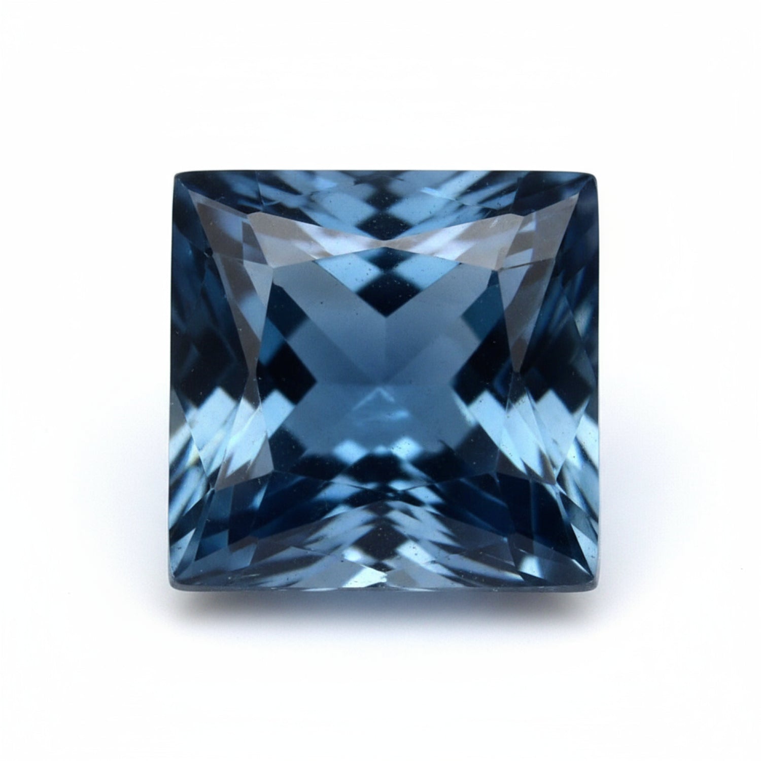 London Blue topaz 1PC Small 8x8 MM Square Faceted Blue Luster Semi Precious Loose Gemstones