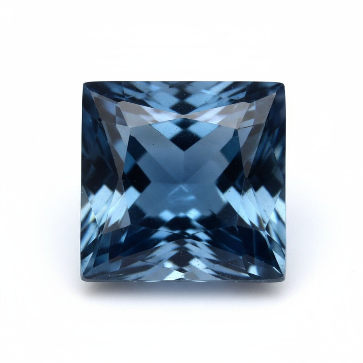 London Blue topaz 1PC Small 8x8 MM Square Faceted Blue Luster Semi Precious Loose Gemstones Главное изображение товара