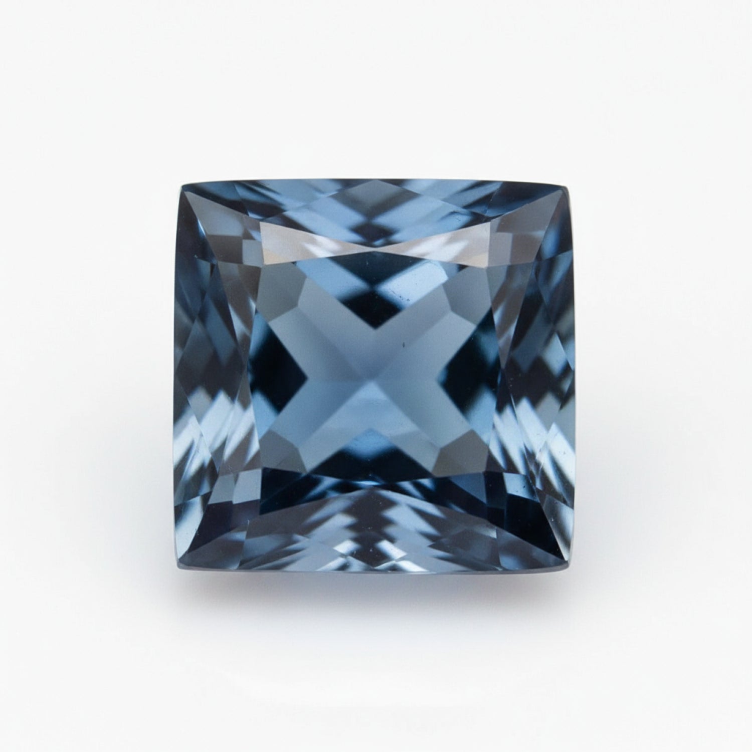 London Blue topaz 1PC Small 8x8 MM Square Faceted Blue Luster Semi Precious Loose Gemstones