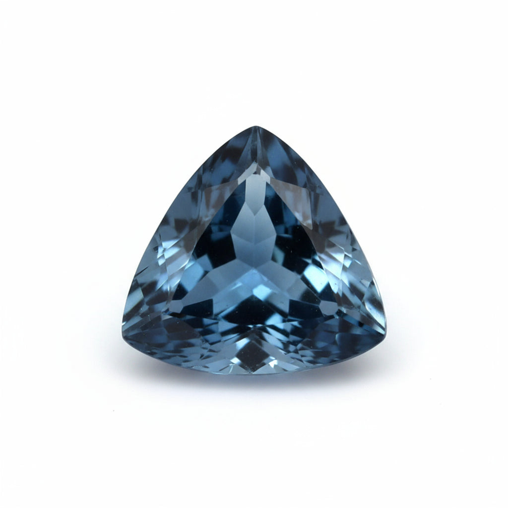 London Blue topaz 10PC Tiny 3x3 MM Triangle Faceted Blue Fiery Semi Precious Loose Gemstone