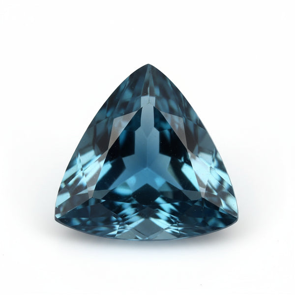 London Blue topaz 10PC Tiny 4x4 MM Triangle Faceted Blue Brilliant Semi Precious Loose Gemstones