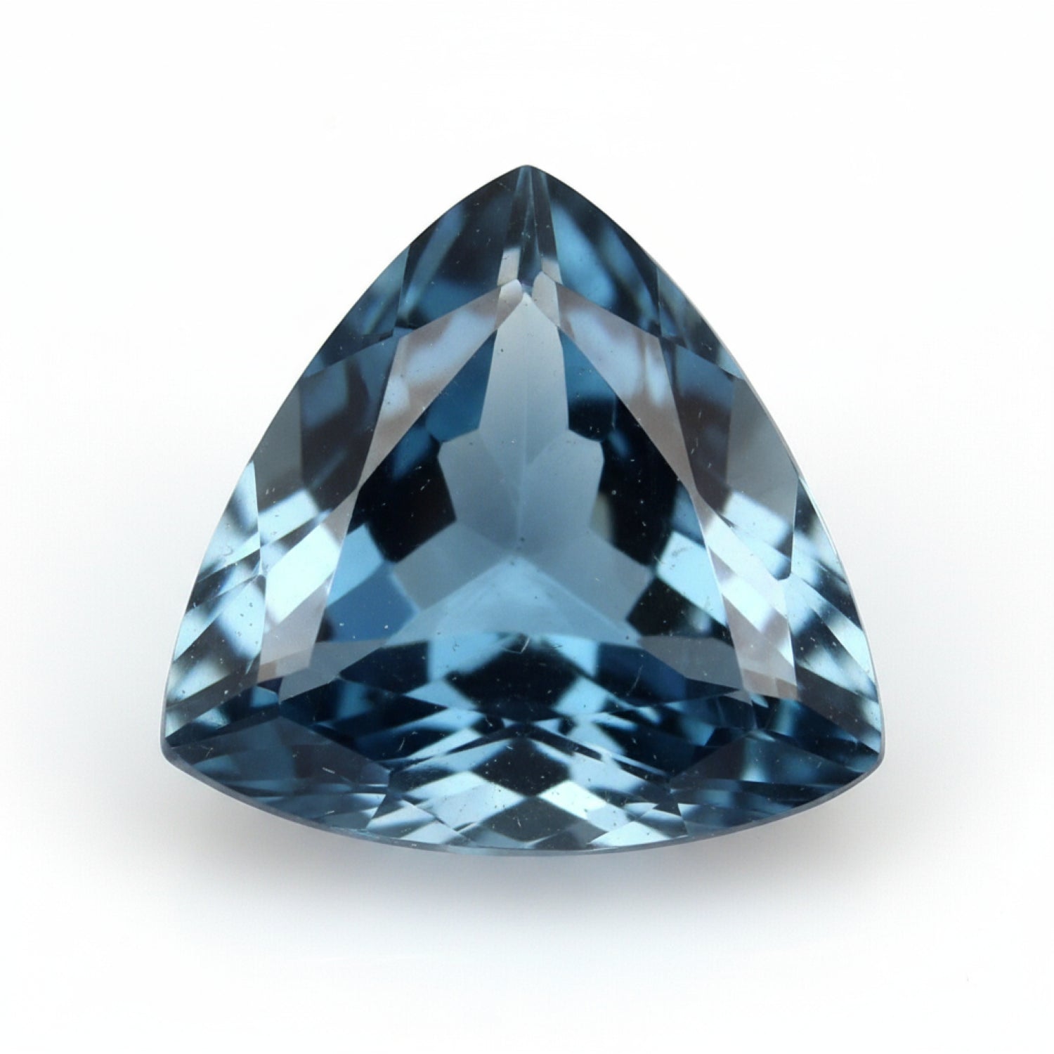 London Blue topaz 1PC Tiny 6x6 MM Triangle Faceted Blue Polished Semi Precious Loose Gems