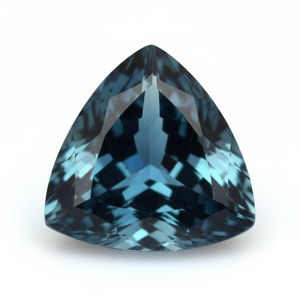 London Blue topaz 1PC Small 8x8 MM Triangle Faceted Blue Luster Semi Precious Loose Gemstones