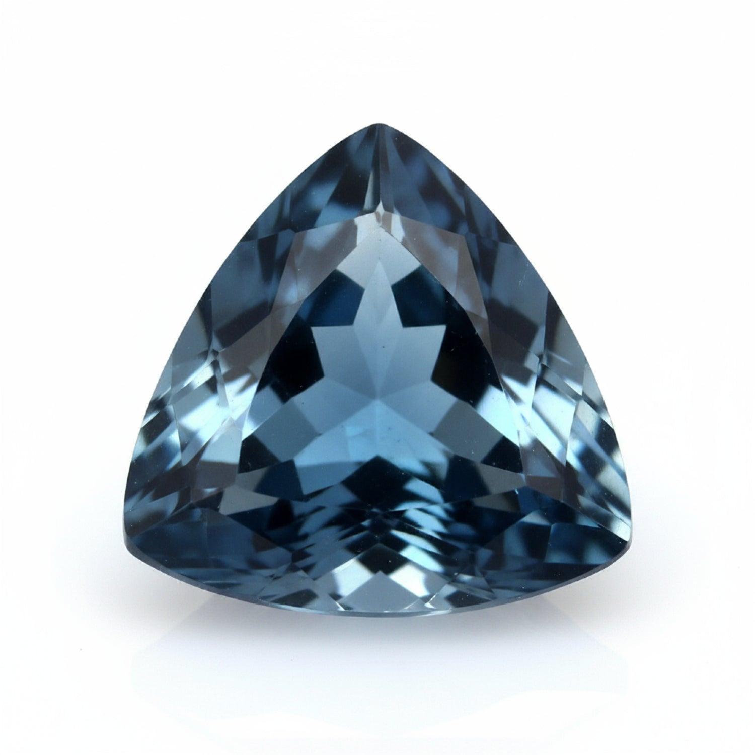 London Blue topaz 1PC Medium 9x9 MM Triangle Faceted Blue Lustrous Semi Precious Gems