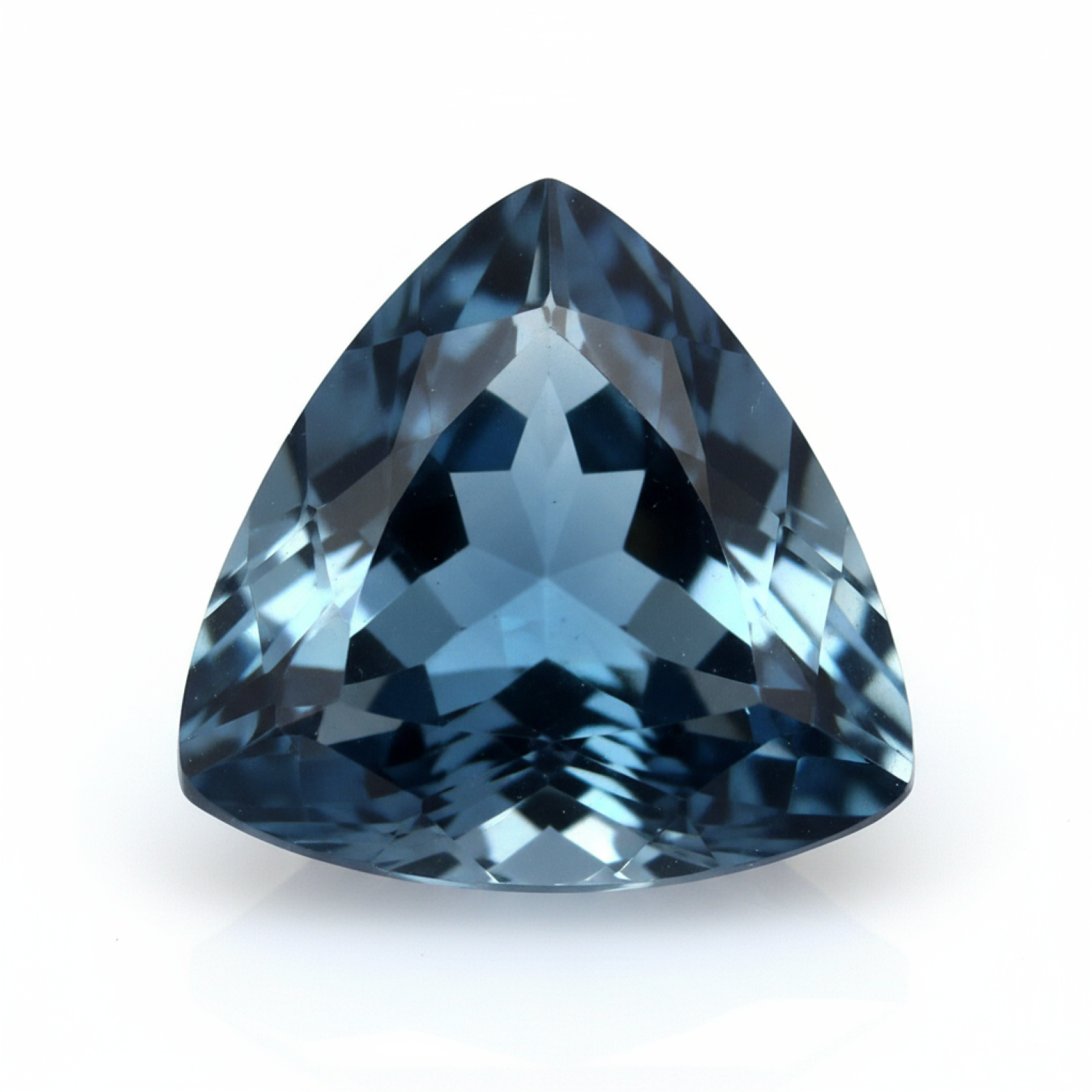 London Blue topaz 1PC Medium 9x9 MM Triangle Faceted Blue Lustrous Semi Precious Gems Secondary image