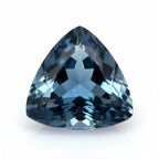 London Blue topaz 1PC Medium 9x9 MM Triangle Faceted Blue Lustrous Semi Precious Gems