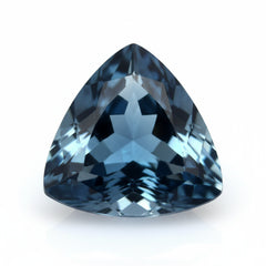 London Blue topaz 1PC Medium 9x9 MM Triangle Faceted Blue Lustrous Semi Precious Gems