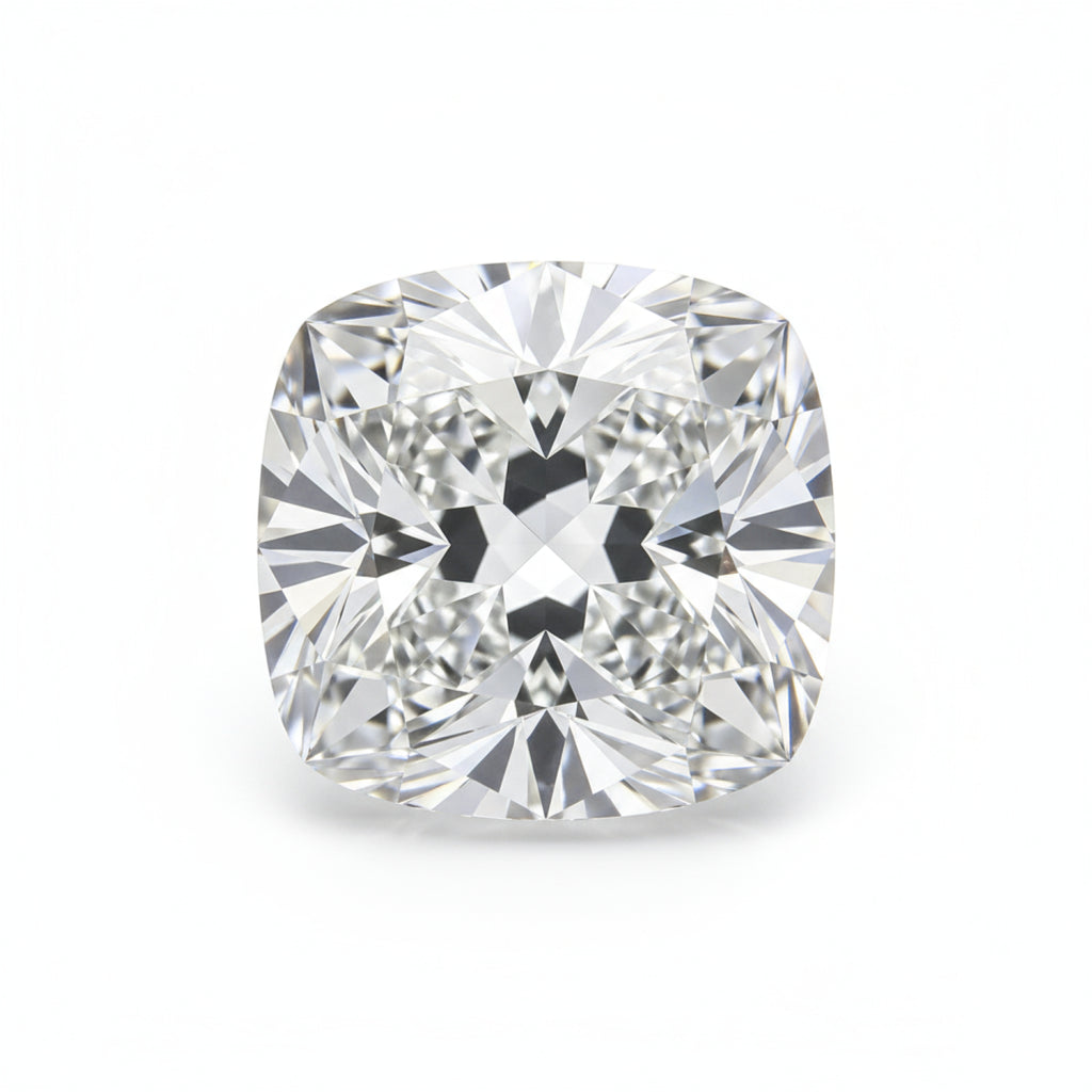 Lab Grown Diamond 1PC Chunky 14x14 MM Cushion Faceted White Genuine Man Made Loose Gems