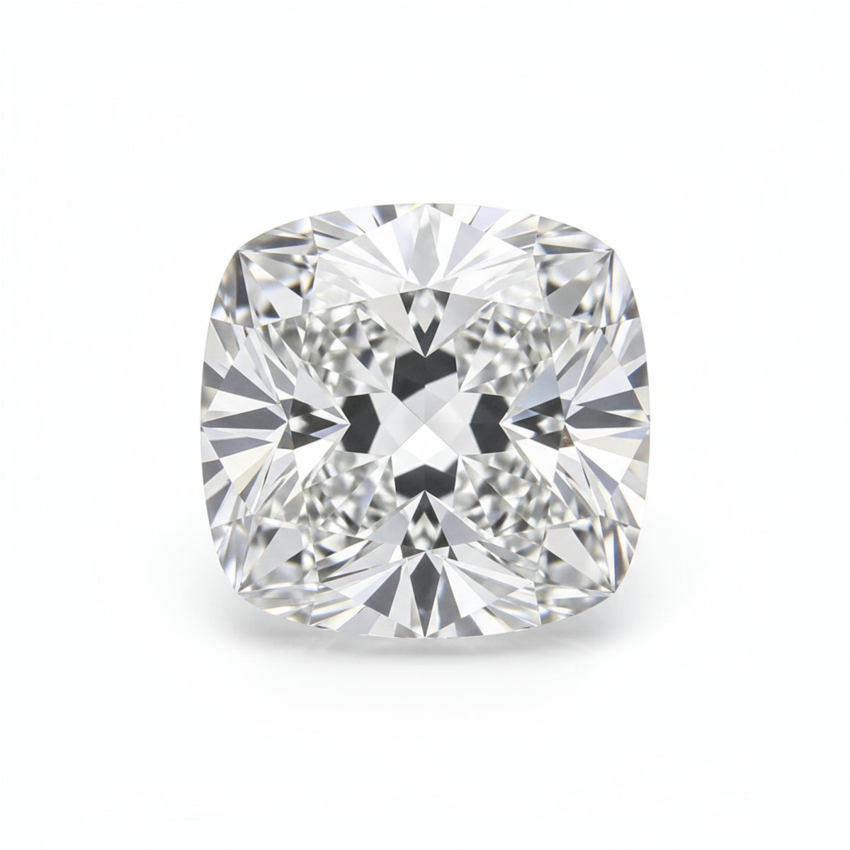 Lab Grown Diamond 1PC Chunky 14x14 MM Cushion Faceted White Genuine Man Made Loose Gems