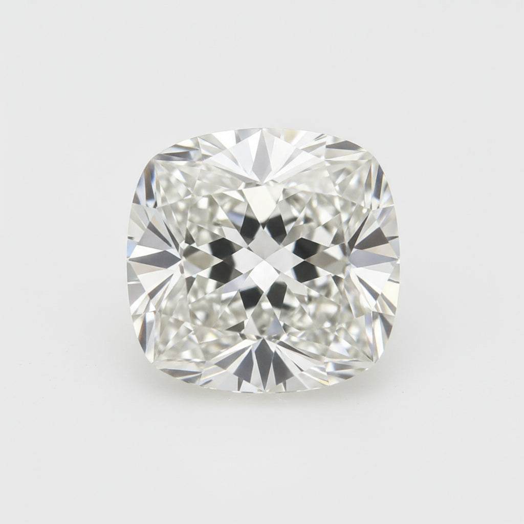 Lab Grown Diamond 1PC Chunky 15x15 MM Cushion Faceted White Superior Man Made Loose Gemstone