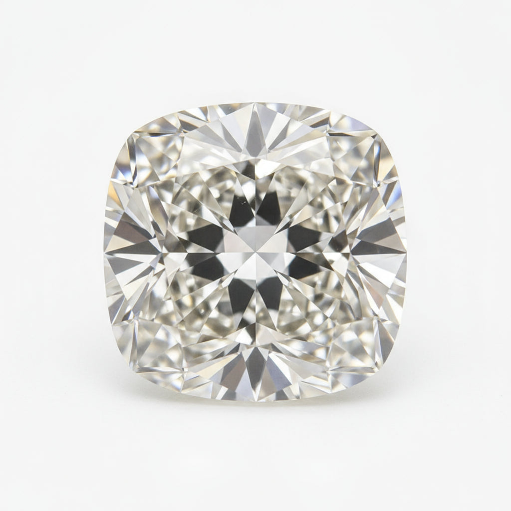 Im Labor gezüchteter Diamant, 1 Stück, mittelgroß, 9 x 9 mm, Kissenform, facettiert, weiß, glänzend, künstliche Edelsteine
