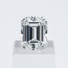 Lab Grown Diamond 1PC Large 10x12 MM Emerald Faceted White Pure Man Made Loose Gemstones