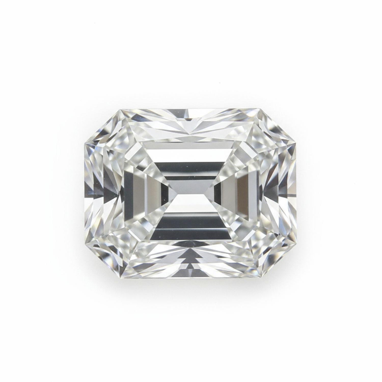 Lab Grown Diamond 1PC Large 10x14 MM Emerald Faceted White Fiery Man Made Gems Hoofdafbeelding